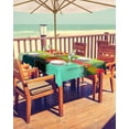 thumbnail image 2 of Fsddascl Teal Red Outdoor Tablecloth - 60x120 Inch Rectangle Dining Table Cover, Oil Painting Art Contemporary Modern Waterproof Outdoor Table Cloth with Umbrella Hole & Zipper for Picnic/Patio, 2 of 7