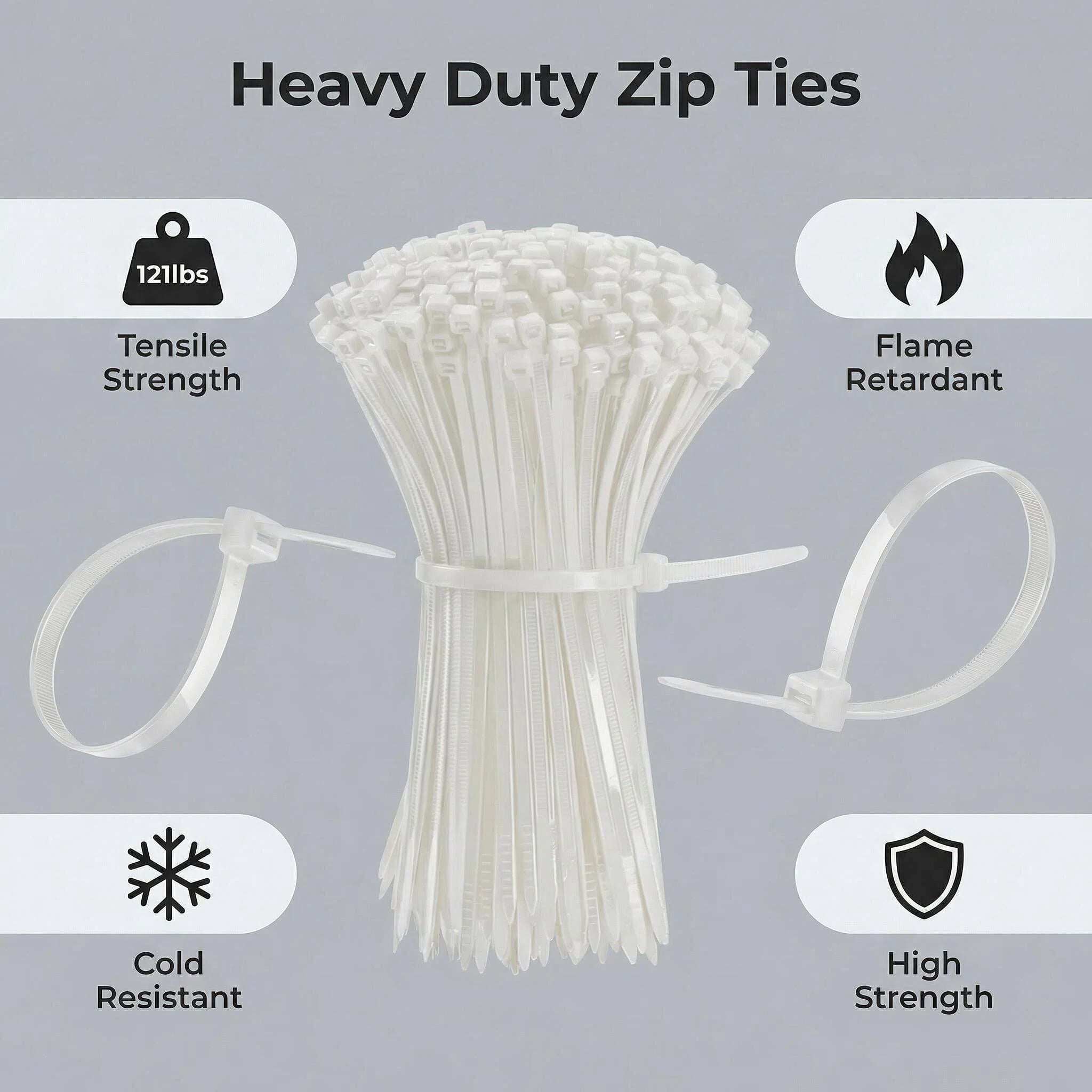 Asoricing 100 Pack Zip Ties, Heavy Duty Cable Ties, Wire Ties for Indoor and Outdoor (13.5 inch)
