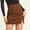 Brown, variant on Women's Faux Suede High Waist Mini Short Skirt Zipper Side Split Stretchy A-Line Bodycon Skirts 2025 Fall Winter