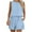 Sky Blue, variant on Feancey Linen Plus Size Sets for Women 2 Piece Vacation Outfits Summer Crop Tank Tops and Ruffle Shorts Lounge Set Solid Color Casual Travel Outfit Sky Blue L