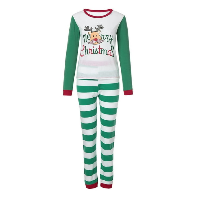 Ensembles de Pyjamas pour Femmes Tenue Parent-Enfant Costumes de Noël Patchwork à Carreaux Imprimés Vêtements de Maison Col Rond Manches Longues Pyjamas Ensembles Deux Pièces Grande Taille Pyjamas en Liquidation