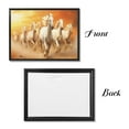 thumbnail image 3 of ADALE White Horse Canvas Wall Art Seven Horses Running Picture Wall Decor Wild Animal Painting Prints for Living Room Office Decor Black Framed 14x11 Inch, 3 of 3