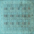 thumbnail image 1 of Ahgly Company Indoor Square Persian Light Blue Traditional Area Rugs, 5' Square, 1 of 4