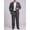 Grey, variant on Men's Big & Tall 2-Piece Suit Set - Single Button for Wedding, Business & Formal Occasions Navy Blue 48