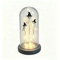 thumbnail image 2 of Halloween Ghost Decor Light with Clear Cover, 3 Mini Ghost Figurines Light Up Dome Lamp, Light Up Ghost in Glass Cloche Decor for Indoor Party Home Table Room Kitchen Fireplace Decorations (A), 2 of 7