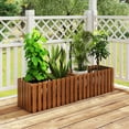 thumbnail image 2 of Costway 1 PCS Solid wood patio furniture outdoor slat style flower planter box flowerpot, 2 of 10