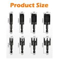 thumbnail image 2 of Plug Cutter, 8Pcs Wood Plug Cutters Drill Bit Set with 1/4 Hex Shank, Straight and Tapered Taper Cutting Tool, 2 of 5