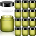 thumbnail image 1 of Frascos de vidrio Norme de 4 oz/120 ml con tapas a prueba de fugas, 12 unidades, color verde guisante, 1 of 7