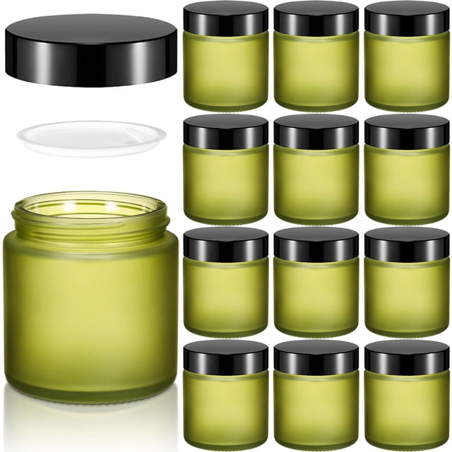 Frascos de vidrio Norme de 4 oz/120 ml con tapas a prueba de fugas, 12 unidades, color verde guisante