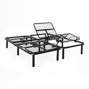 Lucid Basic Remote Controlled Steel Adjustable Bed Base, King/Split King (Ships in Two Boxes)