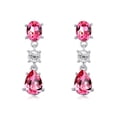 thumbnail image 1 of Aretes Ocean Heart OH17-204 de oro blanco con cristales rosas, 1 of 2