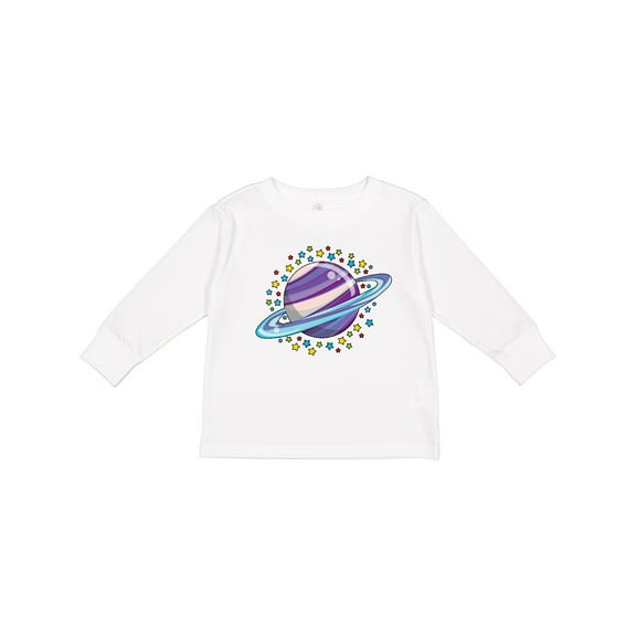 Inktastic Planet Saturn with Stars Boys or Girls Long Sleeve Toddler T-Shirt