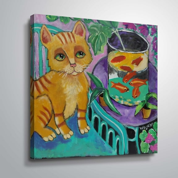 ArtWall Le Chat De Matisse, Gallery Wrapped Canvas by Holly Wojahn