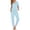 Light Blue, variant on Ekouaer Pajamas for Women Set 2 Piece Lounge Set Short Sleeve Pjs Joggers Long Pants Sleepwear with Pockets