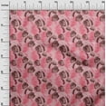 thumbnail image 3 of oneOone Cotton Cambric Rose Pink Fabric Tropical Leaf Dress Material Fabric Print Fabric By The Yard 56 Inch Wide, 3 of 5