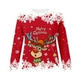 thumbnail image 4 of Fiaer Chandails de Noël pour Femmes Mignons et Drôles avec Graphique de Cerf, Chandail à Col Rond à Manches Longues, Grande Taille, Hauts Rouge TG, 4 of 4