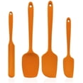 thumbnail image 1 of Roofei Resistant Premium Silicone Spatula Set, BPA-Free One Piece Seamless Design, Non-Stick Rubber Cooking/Baking Utensil Set of 4(orange)., 1 of 7