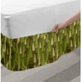 thumbnail image 2 of Deer Bed Skirt, Animals in the Forest Mooses and Pine Trees Pattern Canada Foliage Mammal Design, Elastic Bedskirt Dust Ruffle Wrap Around for Bedding Decor, 4 Sizes, Green Tan Brown, by Ambesonne, 2 of 2