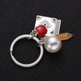 thumbnail image 4 of CIMAXIC Pencil Keychains Apple Pencil Key Holder Book Pearl Pendant Keychains Teachers Day Key Rings School Theme Ornaments Gift,1.26"X0.2"X0.06", 4 of 4
