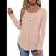 thumbnail image 5 of Camisas de Larga para Mujer, Conjuntos de Otoño, Cuello Redondo, Túnicas Casuales, Blusas de Moda, Ropa de Moda. Rosa M, 5 of 6