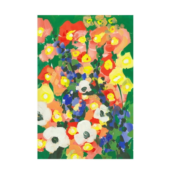 Trademark Fine Art Ania Zwara Big White Flower With Blue Bells Canvas Wall Art