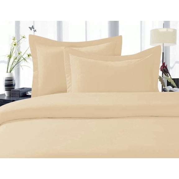 Elegant Comfort 1800 Series Microfiber Bed Sheets 6-Piece Set, Deep Pocket, Queen Beige