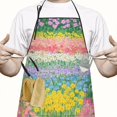 thumbnail image 2 of Pioneer Flower Floral Print Pattern Apron-Garden Aprons for Women with Pockets-Cotton Linen Waterproof Kitchen Cooking Gardening Aprons Adjustable for Kitchen,Cooking,BBQ and Salon 33x27 Inch, 2 of 7