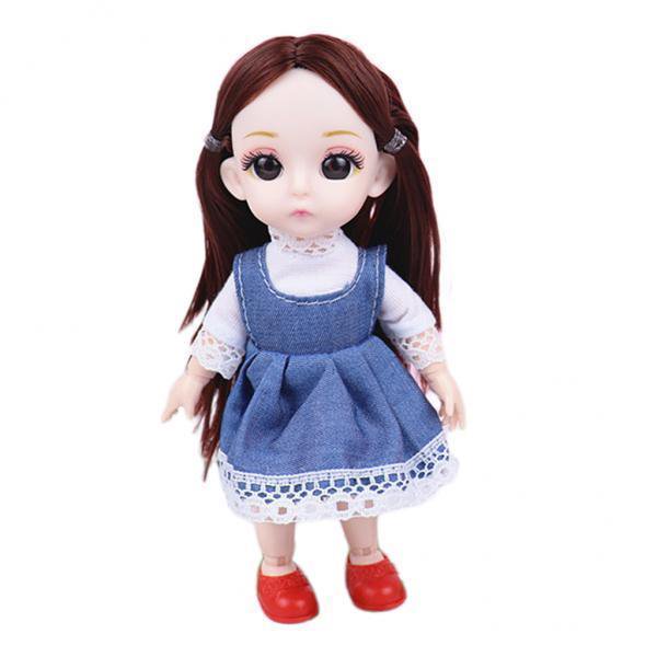 2x 1/12 Mini Modelo de Niñas Articuladas Flexibles Ojos 3D Realistas Ropa de Vestir Juego de Rol Pretender para Niños Niñas Zulema Muñeca de niña de 14 articulaciones