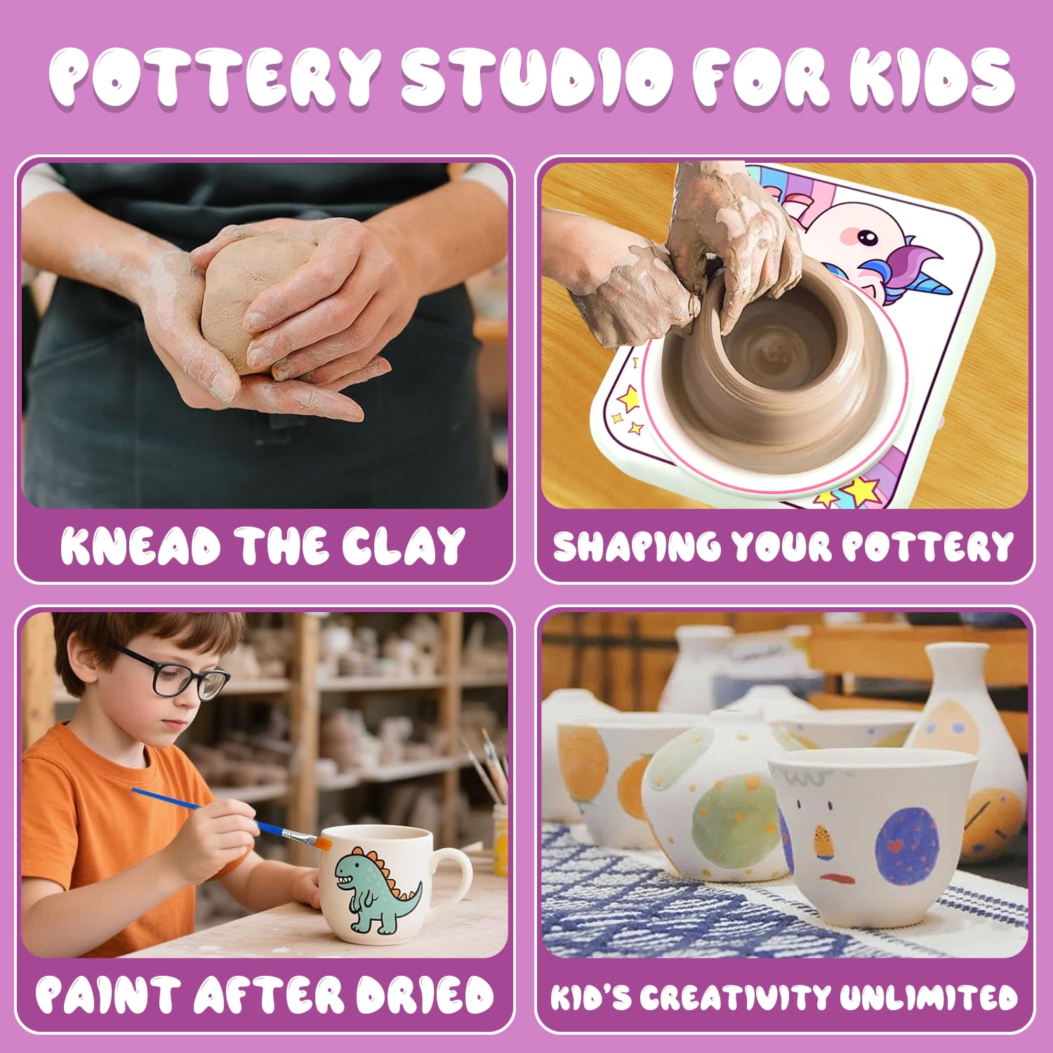 Sytle-Carry Toys for Girls 8 to 11 Years, Pottery Wheel for Kids, Arts and Crafts for Kids, Birthday Gifts for Girls