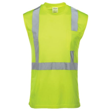 

High Visibility T Shirt Sleeveless ANSI Class 2 Lime LG SAFEGEAR