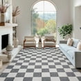 thumbnail image 1 of Large Checkered Rugs for Living Room 6x9, Ultra-Thin Washable Area Rug Non Slip Low Pile Flat Print Plaid Carpet for Bedroom, Nursery Classroom, Dining Room, Kids Playroom(Gray and White), 1 of 8
