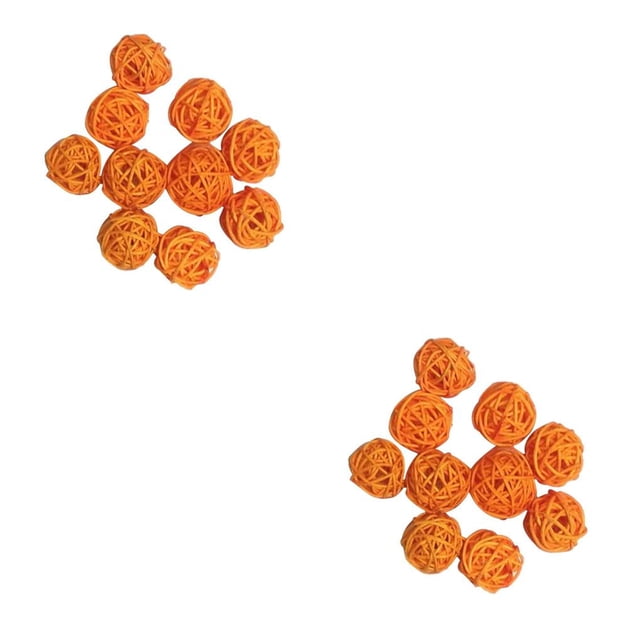 Billuyoard 10 Uds. Bolas de mimbre de 3cm, manualidades decorativas para fiesta de boda y Navidad, color naranja naranja 10 piezas 2Conjunto