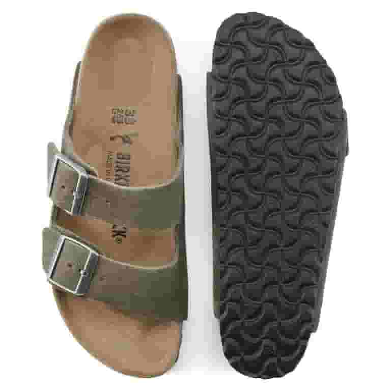 サンダル BIRKENSTOCK ARIZONA BS SUEDE FLAT SANDALS (NARROW FIT) Birkenstock Arizona BS Narrow Fit Suede Sandal, 41, Green