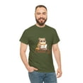 thumbnail image 5 of Hamster Lit Unisex Heavy Cotton Tee Cute Animal Lover Bookworm Teeshirt, 5 of 12