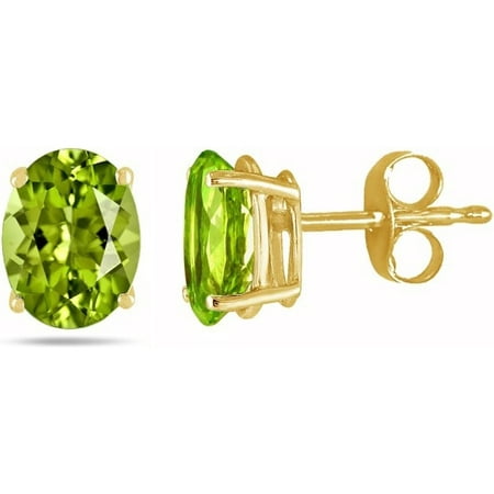 Pori Jewelers 14K Gold 2.0Cttw Oval-Cut Genuine Gemstone Stud Earrings