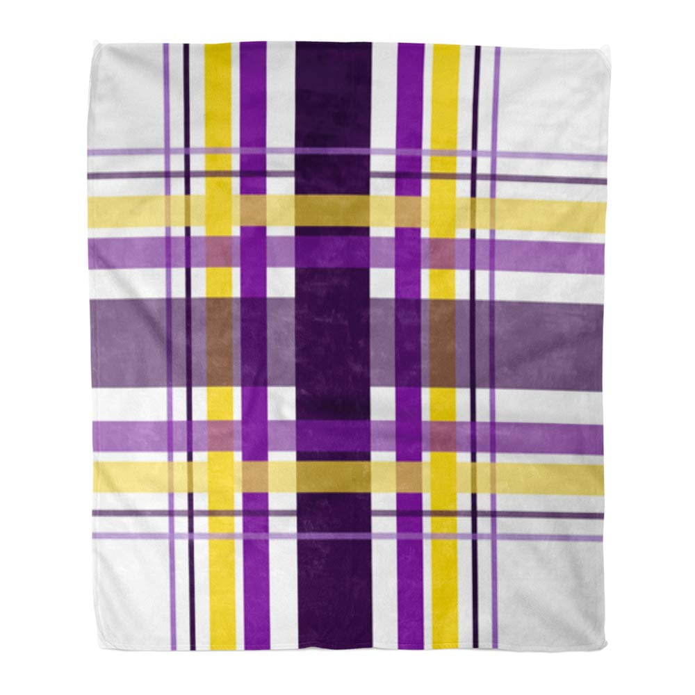 ASHLEIGH Throw Blanket Warm Cozy Print Flannel Plaid Checkered Pattern