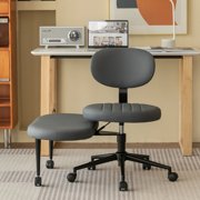 Ergonomic Office Chair – Multi-Position Cross Legged Design for Adults, Swivel Meditation & ADHD Fidget Desk Chair with Back Support & Rolling Base