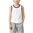 thumbnail image 6 of Boys Gold Sleeveless Cotton Tank Tops 2 Pack, Crew Neck Contrast Trim Athletic Casual Kids Vest Ages 2-12Y,Size 4-5 T, 6 of 8
