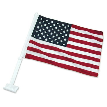 American Car Flag Double-Sided Flag for Car Window Clip Exterior Automotive Width 12in x Length 18in