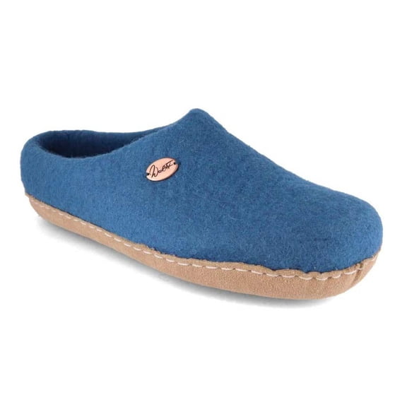 WoolFit Felt Slippers | Footprint, blue