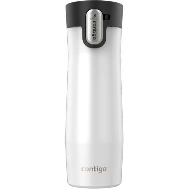Contigo West Loop 3.0 Tasse de Voyage en Acier Inoxydable avec Crochet pour Sachet de Thé et Couvercle Anti-Déversement, Tasse Réutilisable à Isolation sous Vide pour Café et Thé, 20 oz (591 ml), Sel - Garde les Boissons Chaudes jusqu'à 13 Heures