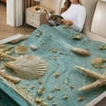 thumbnail image 2 of Creowell Blue Wooden Table Shells Starfish Flannel Blanket, Soft Warm 40*50in, 2 of 7
