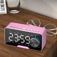 thumbnail image 3 of Hwkond Bluetooth Speakers Mirror Clock Bluetooth Speaker Desktop HIFI Card Insert Knob Alarm Clock Audio On Clearance, 3 of 6