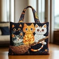 thumbnail image 3 of Halloween Quilted Tote Bag,Halloween Cat Quilted Tote Bag Reusable Shopping Tote Large Capacity Trick or Treat Bag Fall Cat Lover Gift for Women Daily Commute Shoulder Strap Handbag, 3 of 6