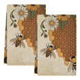 thumbnail image 2 of Vintage Bees Kitchen Towels Set of 2, Daisy Floral Pastoral Retro Art Absorbent Dish Towels for Kitchen, Microfiber Hand Towel, Quick Drying Tea Towel for Cleaning Decorative Dishcloths, 2 of 7