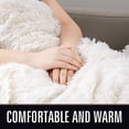 thumbnail image 5 of Homore Fashional Shaggy Faux Fur Throw Blanket for Kids and Adult, 60" x 80" , Cream White, 5 of 8