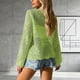 thumbnail image 3 of Mujeres de la Moda de la Playa Casual Color Sólido Hueco de Verano de Punto Cardigan Humo para la Primavera Y el Verano, 3 of 5
