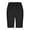 Black., variant on akafmk Women's Plus Size Linen Casual Shorts Elastic Waist Hollow Splicing Breathable Summer Shorts with Pockets
