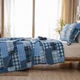 thumbnail image 6 of Green Essen 3-Pieces Blue Solid Quilt Bedding Sets, Queen, 6 of 7