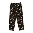 thumbnail image 4 of Naloa Red White Flowers Print Women’s Ultra-Soft Comfy Pajama Lounge Pants with Pockets & Drawstring, 4 of 8